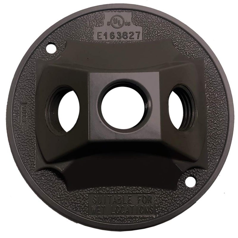 Sigma Electric 14383BR 1/2-inch 3 Hole Round Lamp Holder Cover, Bronze - Image 1